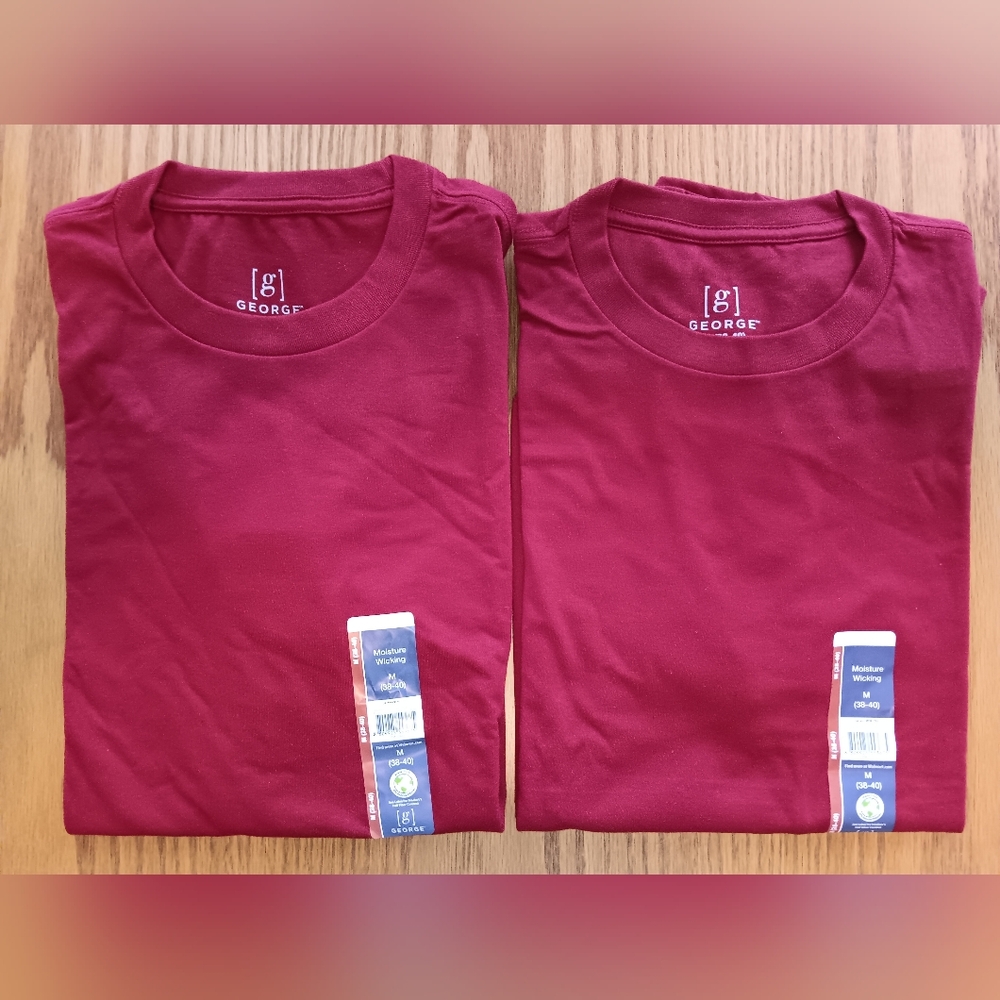 George Classic Red T-Shirt TWO IDENTICAL NEW WITH TAG